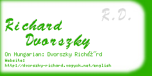 richard dvorszky business card